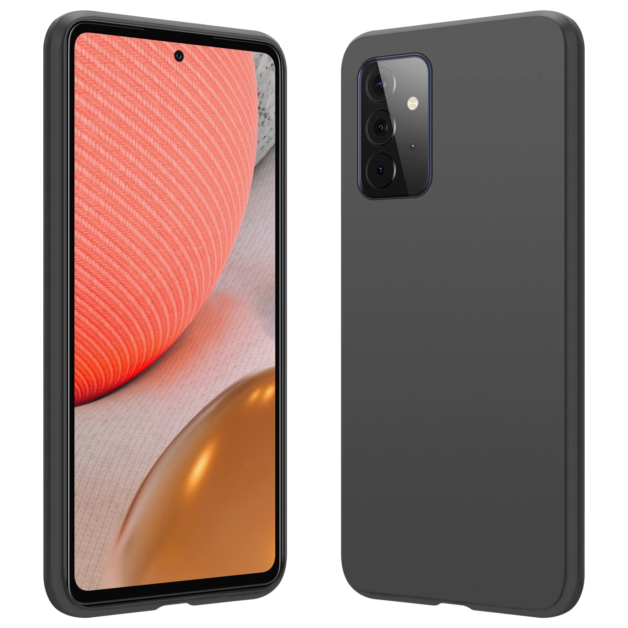 三星银河a72 5g薄型黑色哑光硅胶手机壳,防震tpu手机套为a72 5g