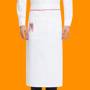 Unisex High-End Half-Length Embroidered Chef's Apron Woven Fabric Workwear for Hotels Restaurants Kitchens Exquisite Restaurants