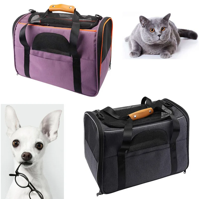 Hottest Outdoor Portable Folding Fabric Mesh Window Pet Travel Carrier Cat Bag with Safety Locking Zippers