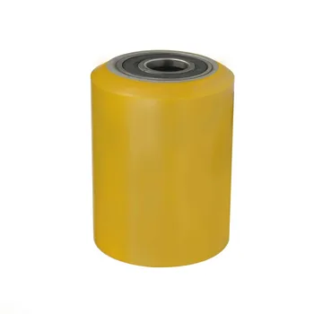 80*70mm 80*80mm 80*60mm Yellow Polyurethane on Steel Roller Hand Truck Wheel Loading Caster Wheel