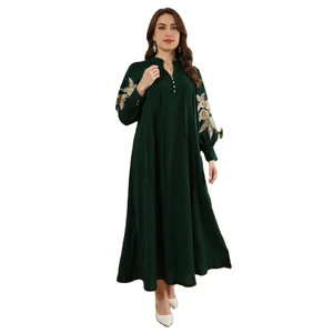 Wholesale New Middle Eastern Muslim Plus Size Robe Embroidery Abaya Ladies Casual Loose Dress