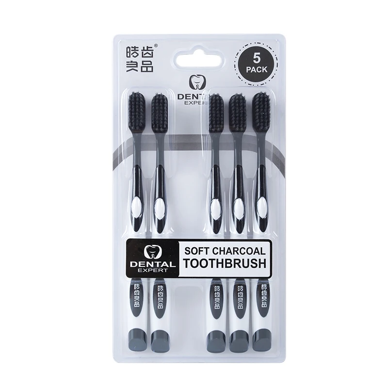 Toothbrush factory spot goods  Wholesale Adult Brushcleaning toothbrush  soft charcoal bristle   toothbrush bondle kit