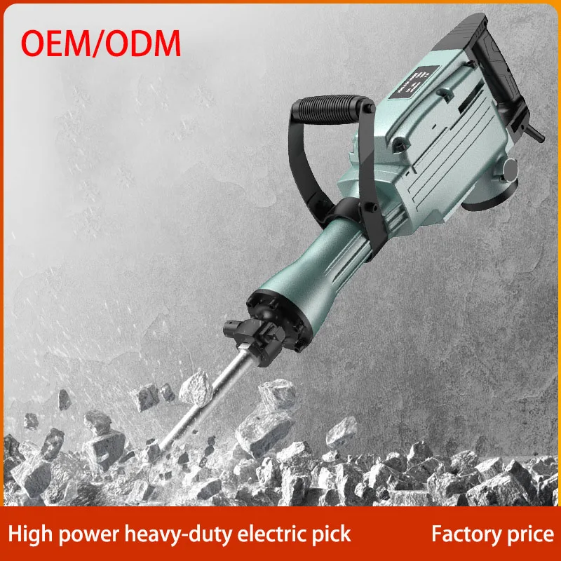 110v Industrial Heavy Duty Jack Hammer Electric Pick 220v High Power Concrete Breakers Rotary Demolition Impact Hammer Drill Set