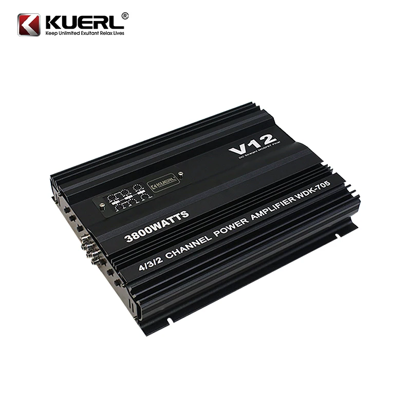 KUERL WDK-705 3800W 4CHパワーアンプ ほぼ未使用 WDK-705 12V 4-Channel Car Audio Amplifier, Max Power 3800W, Class