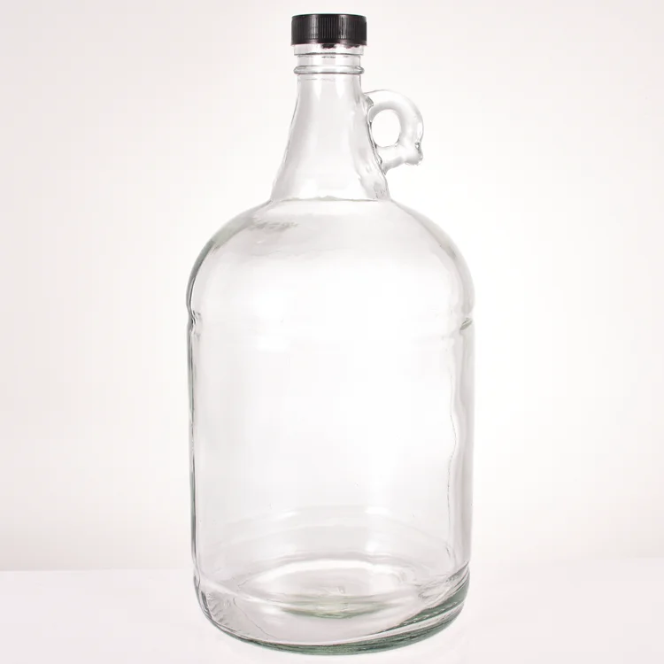 3-Liter round Glass Water Bottle with Plastic Screw Cap for Fruit Juice  Screen Printing Surface Minimum Order 100pcs