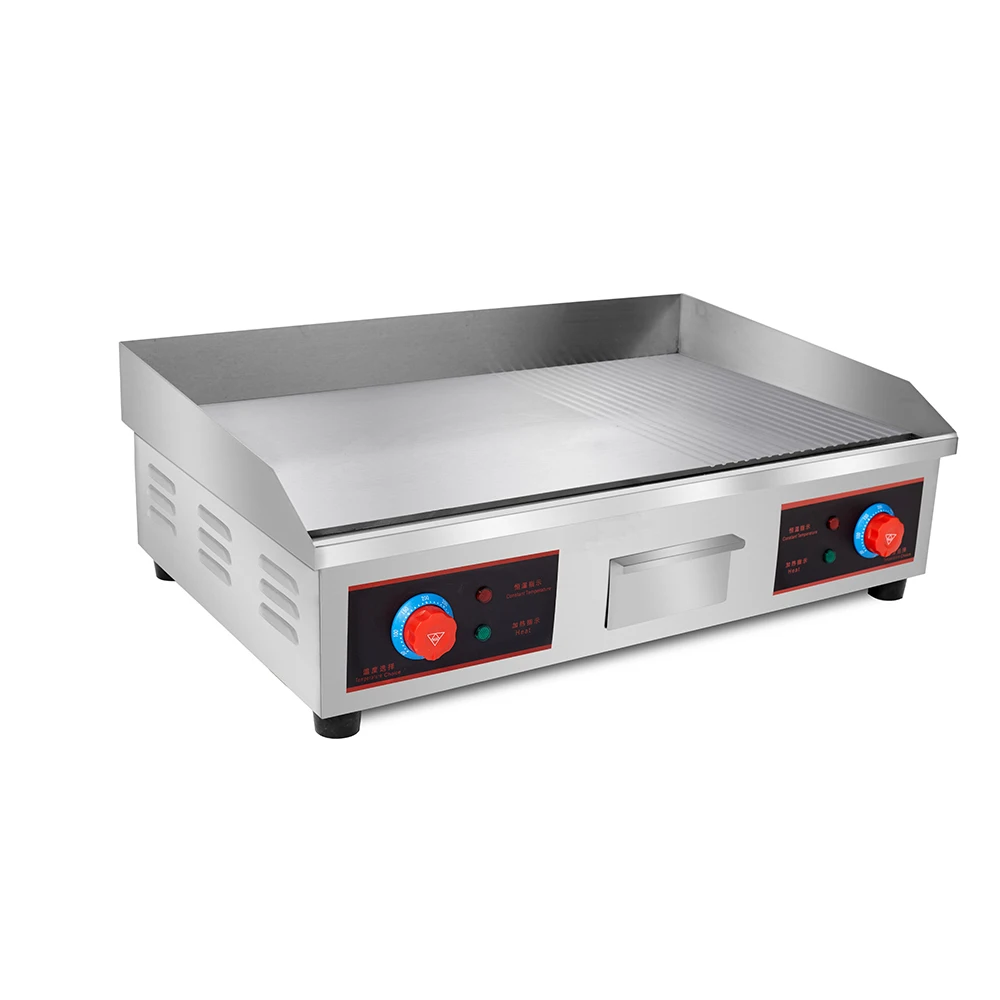 Factory Wholesale Price Stainless Steel Flat Plate Electric Griddle Burger Barbecue Grills Griddle With 4.4 KW Hot Plate supplier