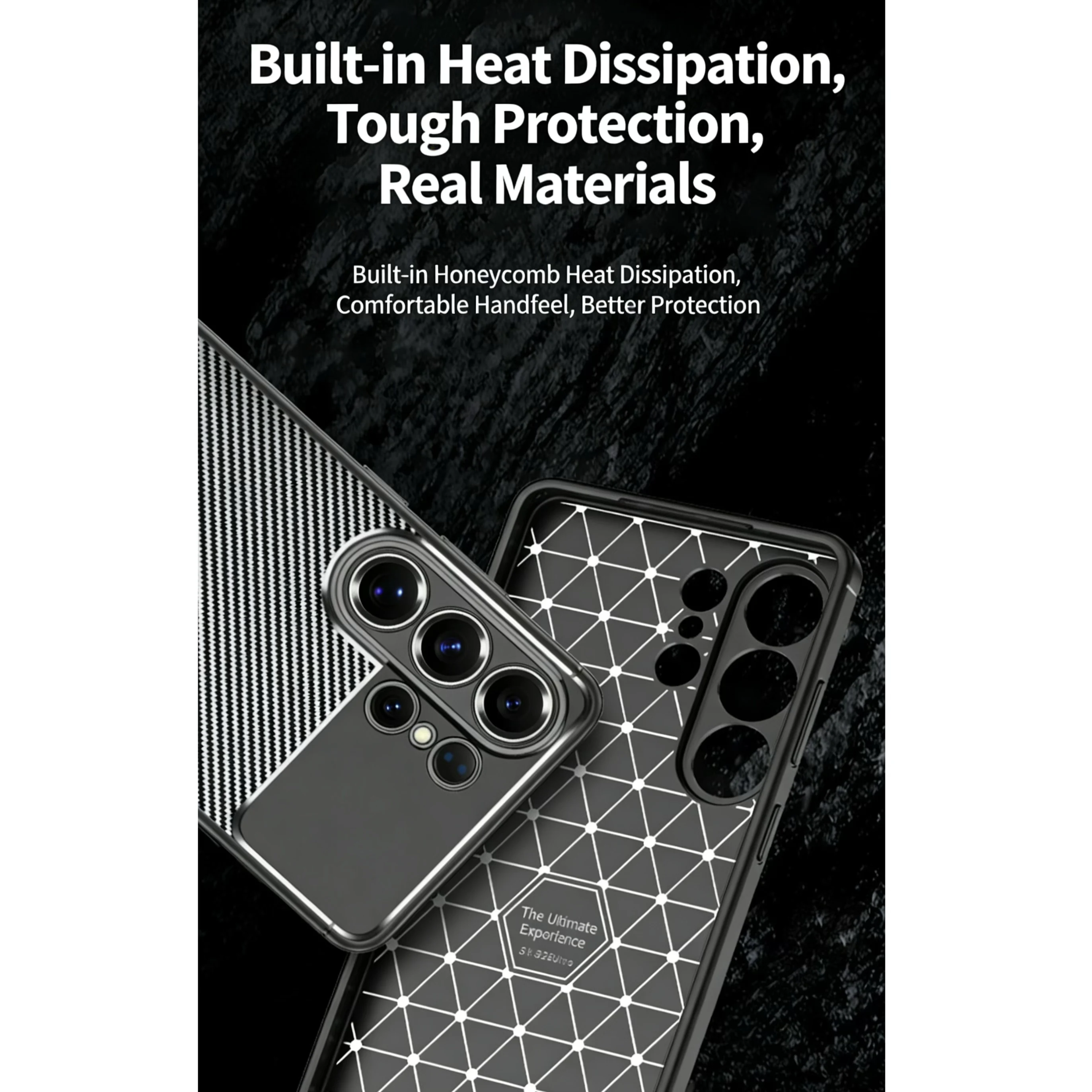 product laudtec beetle series carbon fiber pattern phone case for samsung s26-3