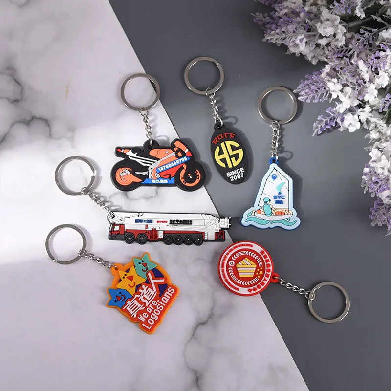 Custom Company Logo Keychains Soft Pvc Keyring 3D Logo Custom Rubber ...