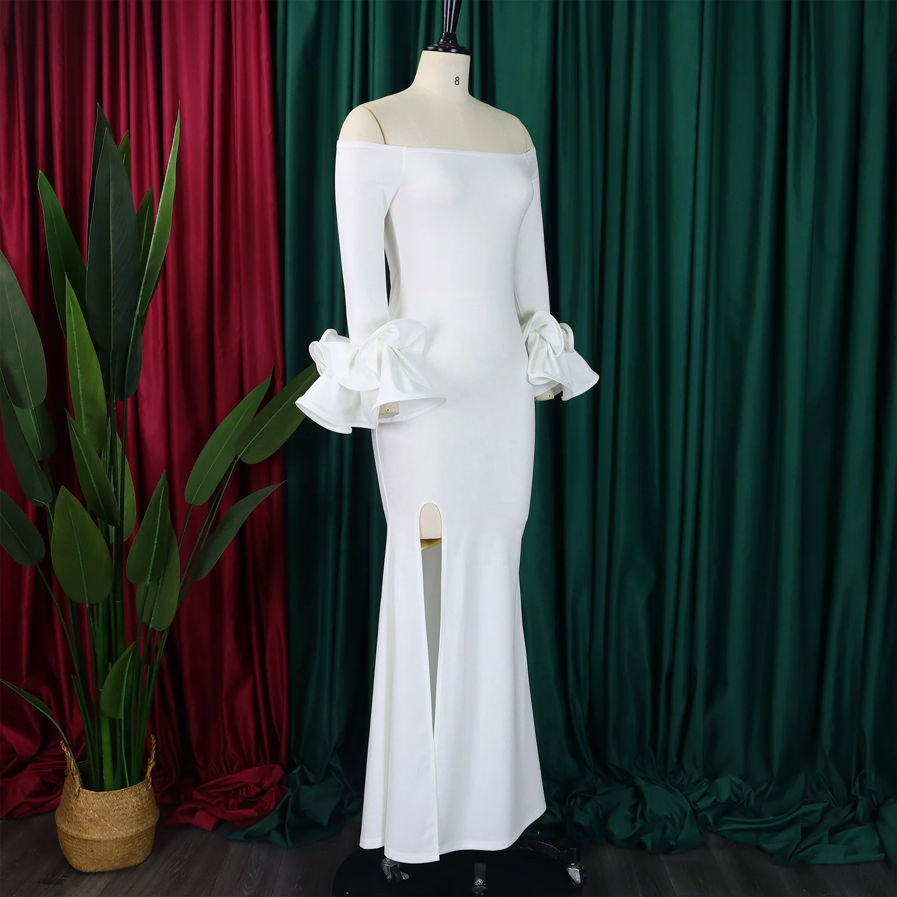Turkish Clothing Sexy Dinner Dresses White Dinner Dress Ladies Clothes Sexy  Long Dresses