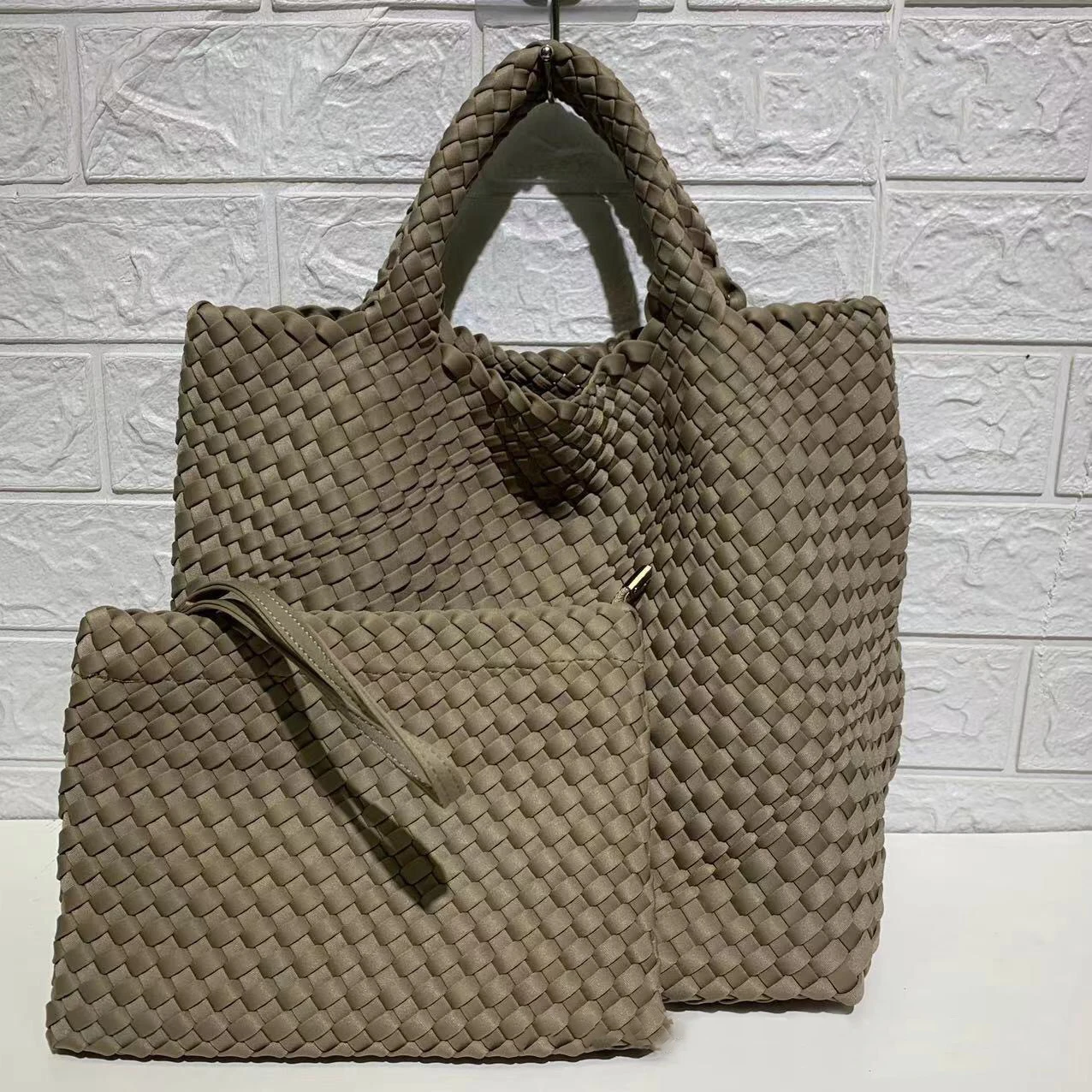 2022 Factory Custom Neoprene Weaved Bag Women Woven Tote Bag Lady