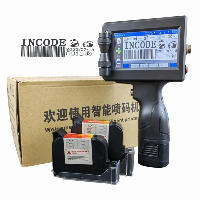 INCODE Quick Dry Ink Handheld Inkjet Printer Printing Coding Machine for Non Porous Metal Plastic QR Code Batch Marking