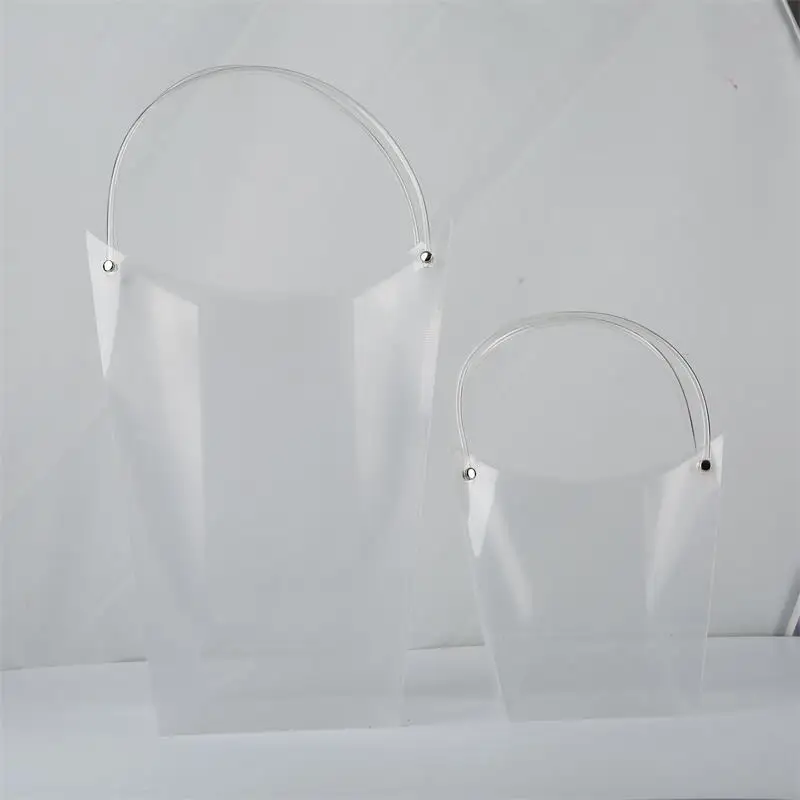 Clear Cosmetic Pvc Pp Transparent Plastic Bag for Shopping pp Bags with  String Handle