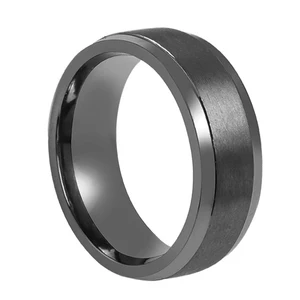 Tizti Mens Jewelry Rings Grey Tantalum Wedding Bands 99.99% Pure Tantalum Satin Finished Comfort Fit Tantalum Ring