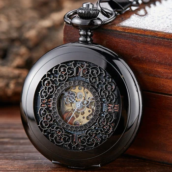 Excellent Quality Classic Vintage Hollow Pattern Clamshell Manual Mechanical Pocket Watch For Men And Women