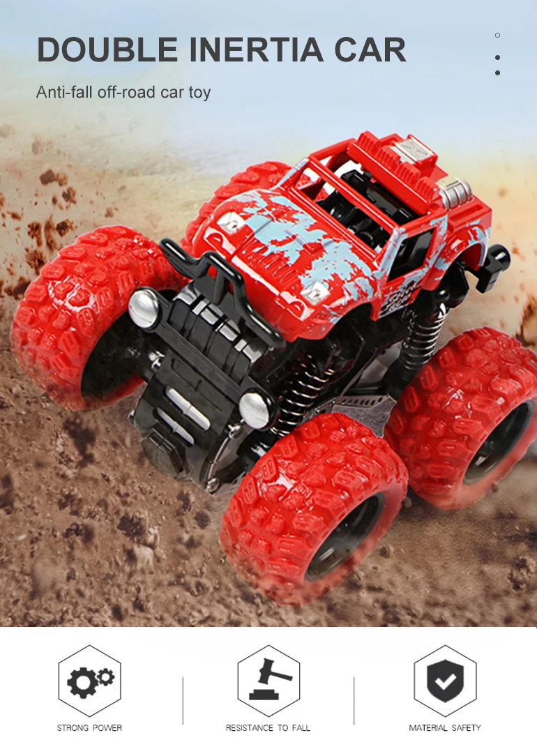 Gift Small Micro Off Road Toy Car Vehicle Friction Powered Monster Trucks Double Sided Inertia Car Toy