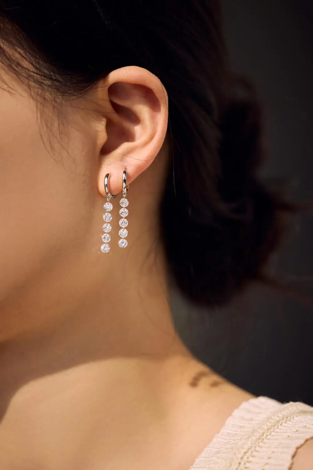 KAKODIY Long Round Zircon Pendant 14K Gold Plated Earrings 925 Sterling Silver Fine Jewelry Earrings detail 8