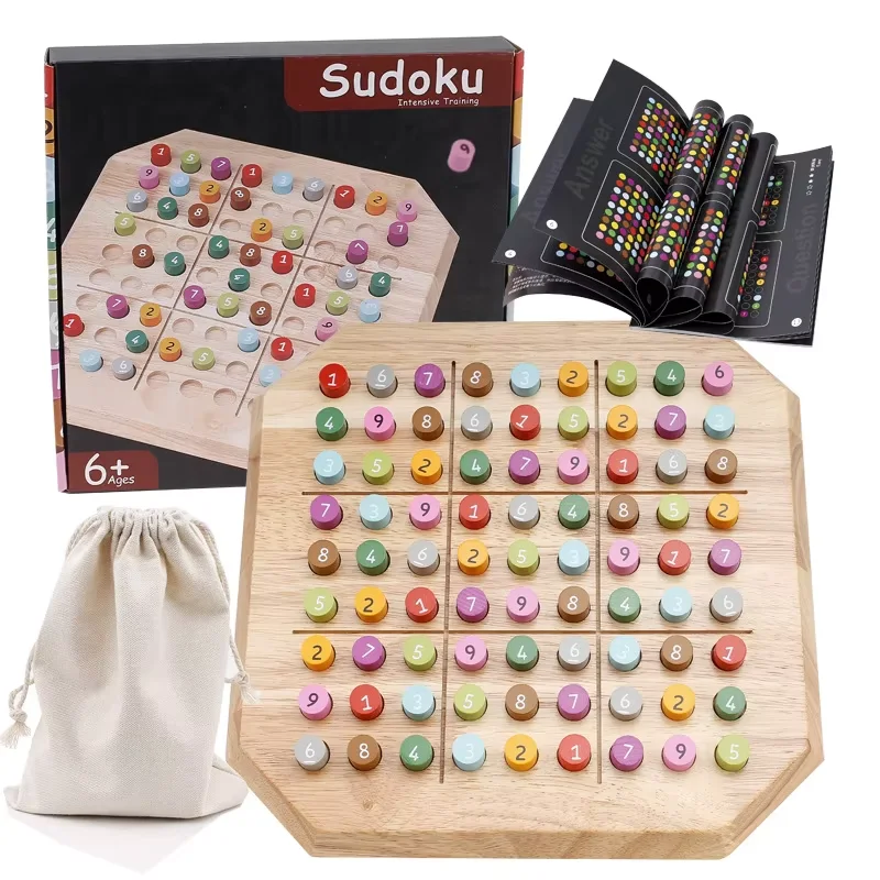 Sudoku Games Chess Toys Cognitive Color Digital Board Party Games Educational Sudoku Puzzles Wooden Brain Training Toys