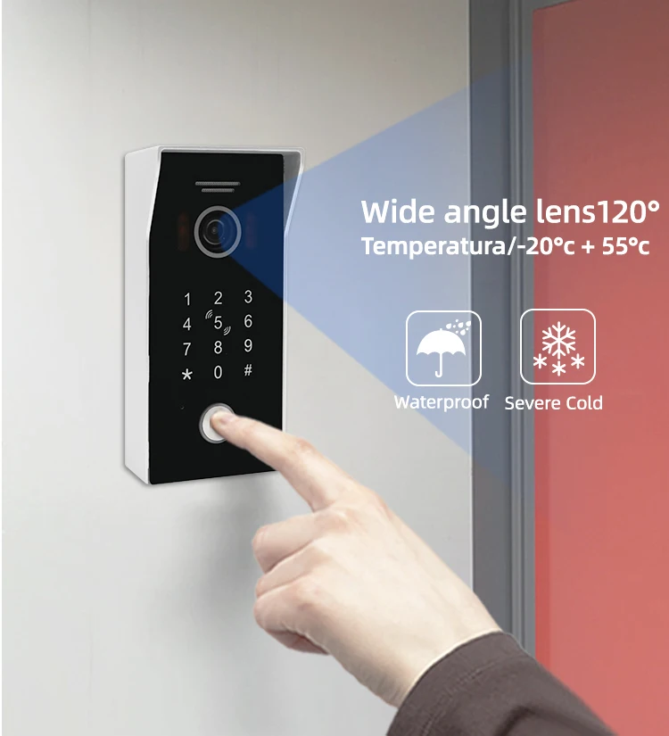 IP Wifi Tuya Smart Video Door Phone Intercom Ring Door Bell Camera Code Access Control Card Access Touch Screen