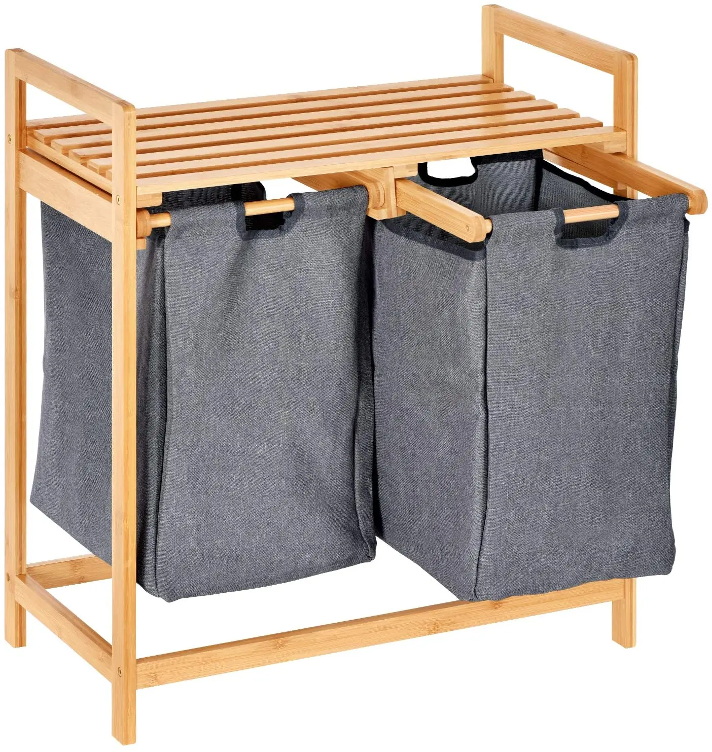 Source Combohome-cesto bambú para la ropa sucia, extraíble con compartimentos duales, cesta de lavandería de dos secciones on m.alibaba.com