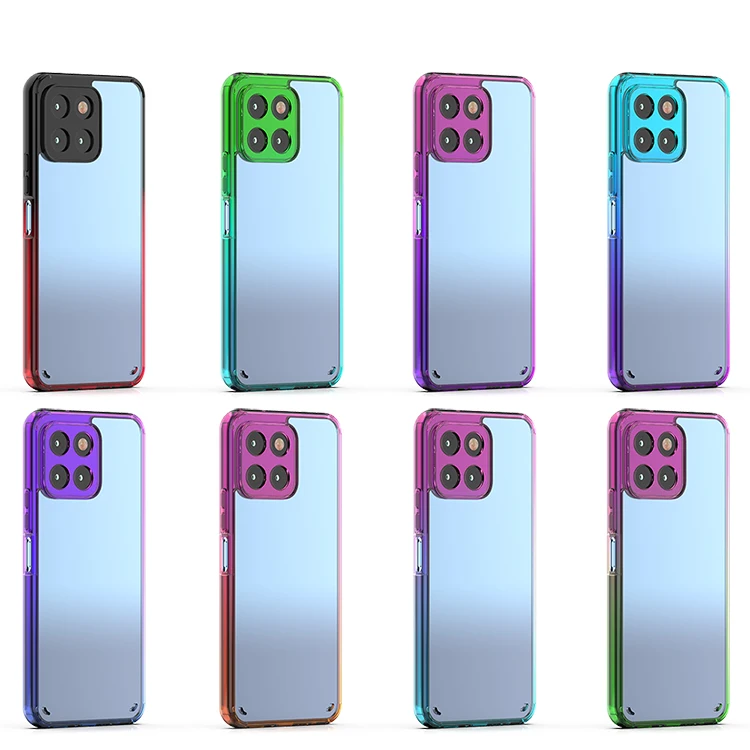 Factory Price Gradual Change Color Transparent clear Acrylic Tpu Mobile Phone case for huawei Honor X6 X8a X5 X9a X7a Back Cover