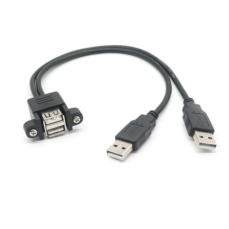 Двойной USB 2,0 A штекер для 2 двойных USB A гнездо Y разветвитель адаптер кабель