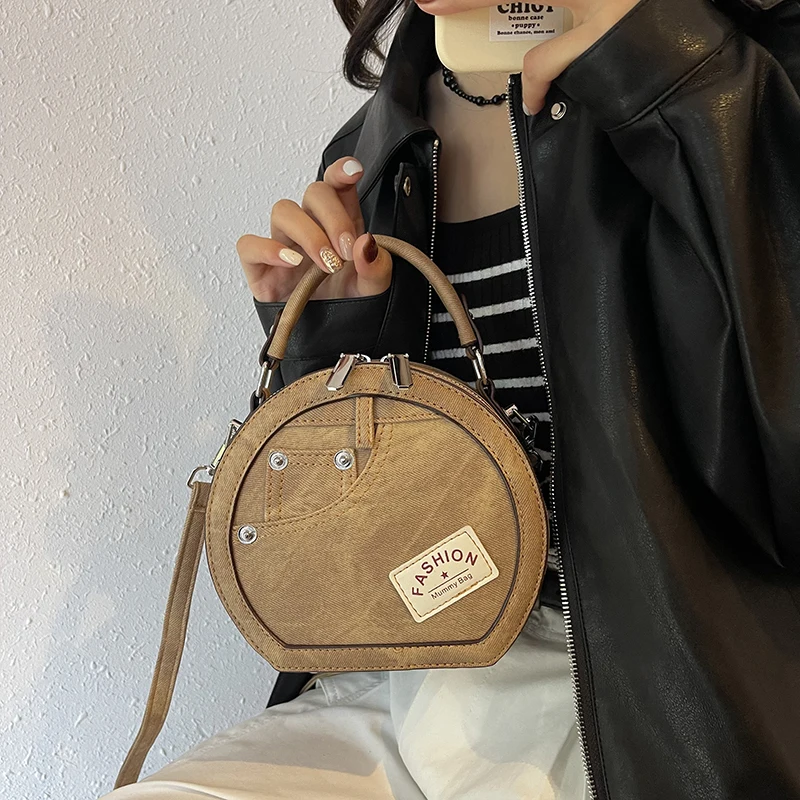 2024 Wholesale Fashion Design Round Shape Female Small Handbags Cute Ladies Hand Bag Luxury Women Shoulder BagFor Girls