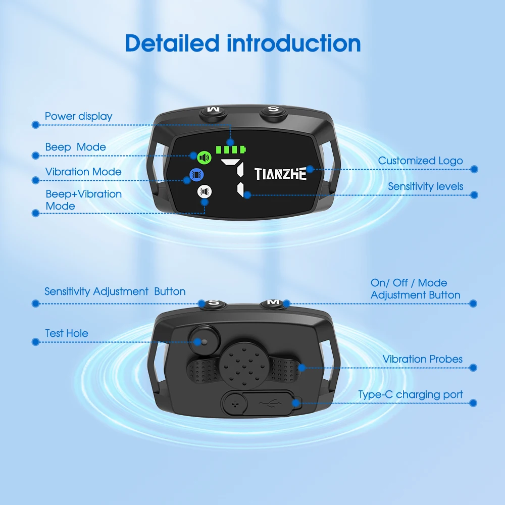 Anti-Bark Device No Shock Safe Stop Barking Training Dog Bark Control Collar With Sound Sensor and Gyroscope Motion Sensor