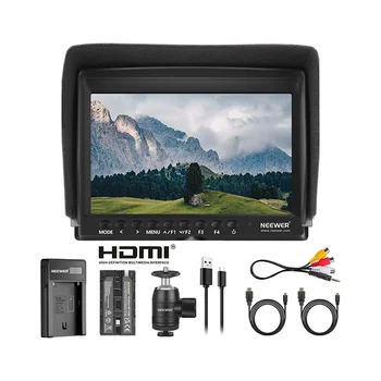 NEEWER F100 7 Inch Camera Field Monitor HD Video Assist Slim IPS With 2600mAh Battery & USB Charger for DSLR Cameras
