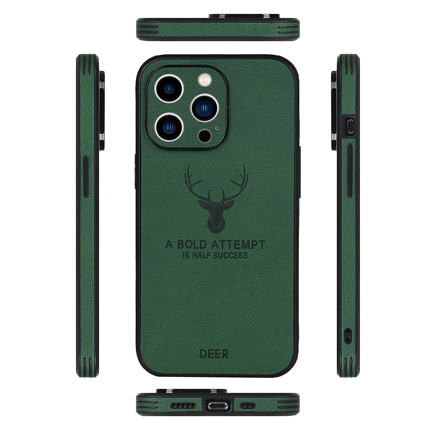 High Quality Bold Deer PU Leather Phone Case for iPhone 14 13 12 11Pro Max  X XR XS MAX Business Mobile Phone Cover