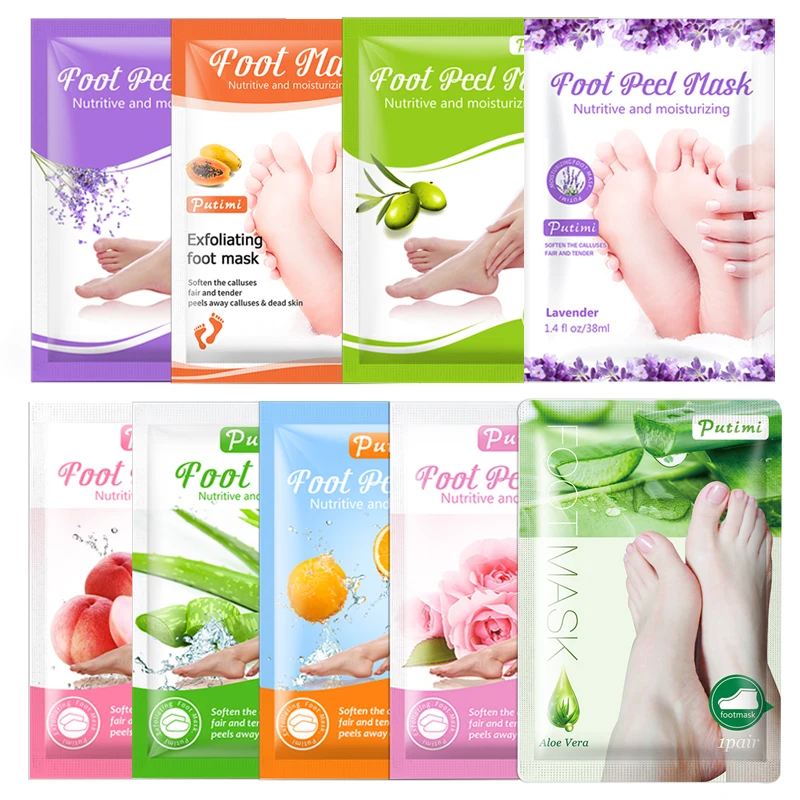 Putimi Feet Exfoliating Foot Masks Pedicure Socks Exfoliation Scrub Remove  Dead Skin Heels Foot Peeling Anti Cracked Foot Care - Feet Care - AliExpress