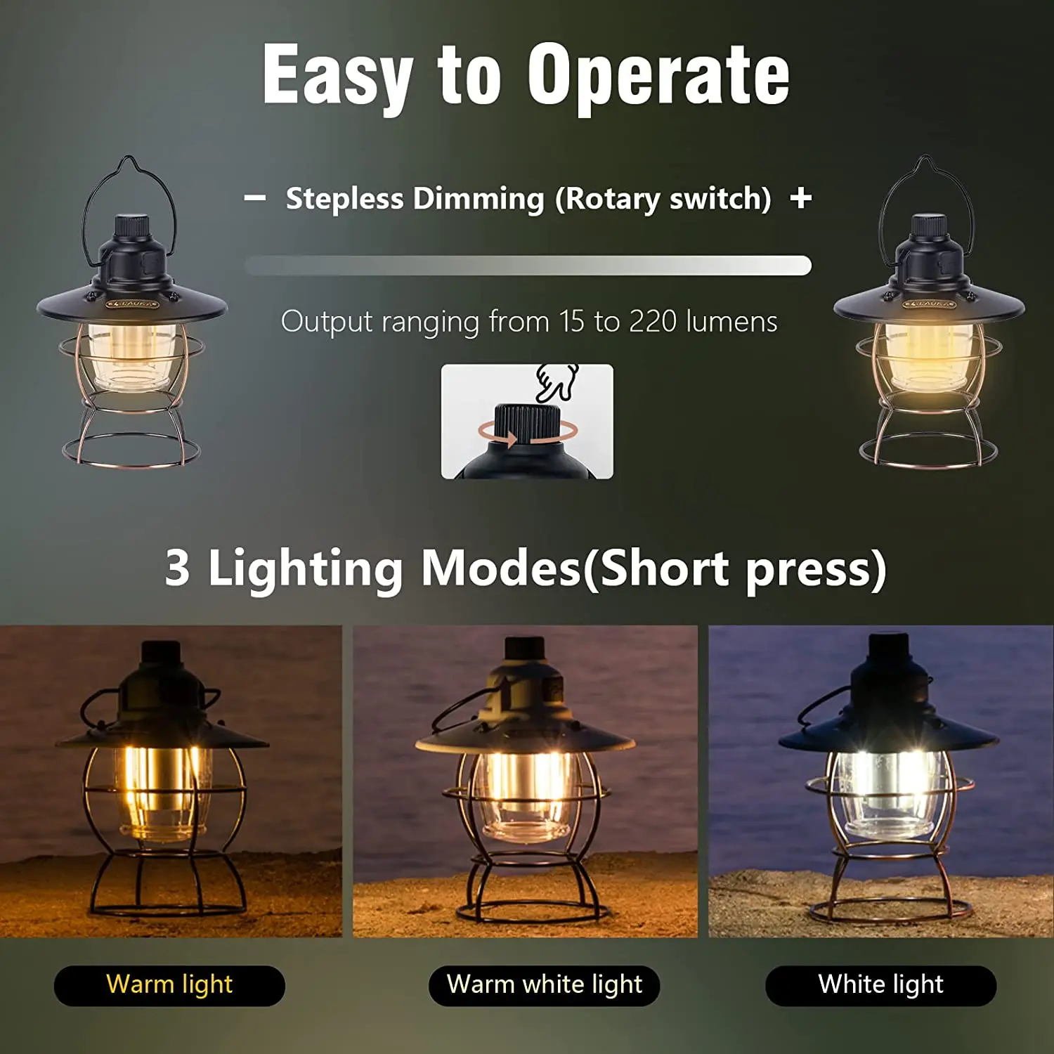 2022 IPX4 Waterproof Outdoor Portable Rechargeable Led Vintage Retro Metal Hanging Camping Lantern Lights manufacture