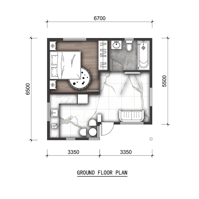 Luxury Design 1 Bedroom Wooden Modern Small Casas Modular Garden Home Villa Energy Efficient Quick Install Prefab Tiny House