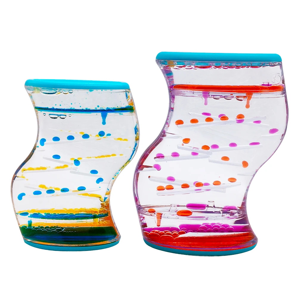 High Quality Custom Promotional Gift Colorful Liquid Sand  Timer Liquid Oil Hourglass
