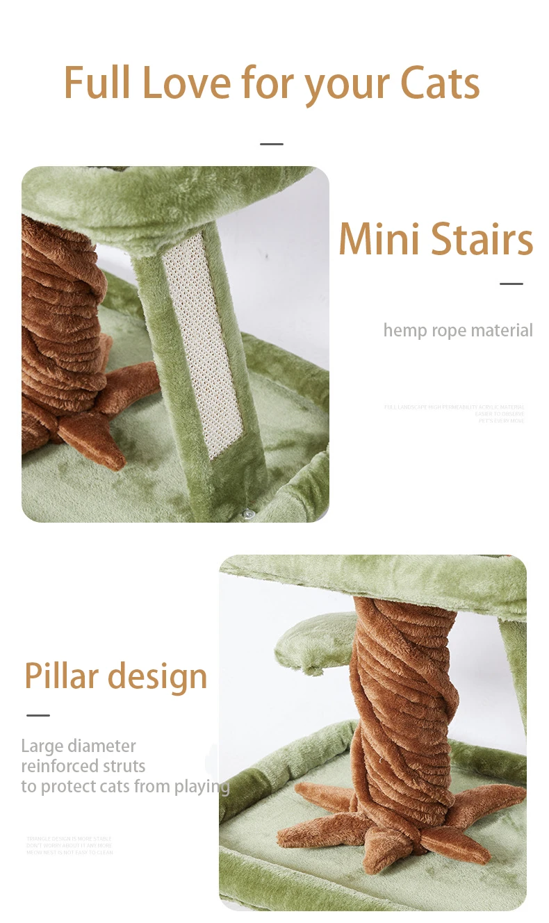 Factory Wholesale Wooden Cat Trees Cat Trees Scratcher Cat Tree House