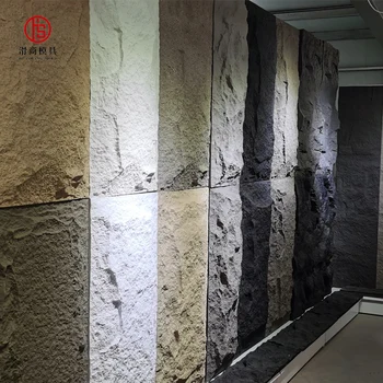 White culture pu stone rock mountain wall paneling polyurethane artificial stone wall panel