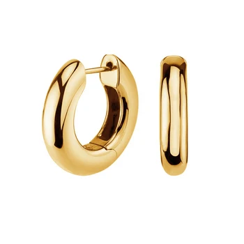 Dainty 925 sterling silver luxury jewelry For Women 18k Gold Plated Chunky Hoops Earring Gold Huggie Hoops