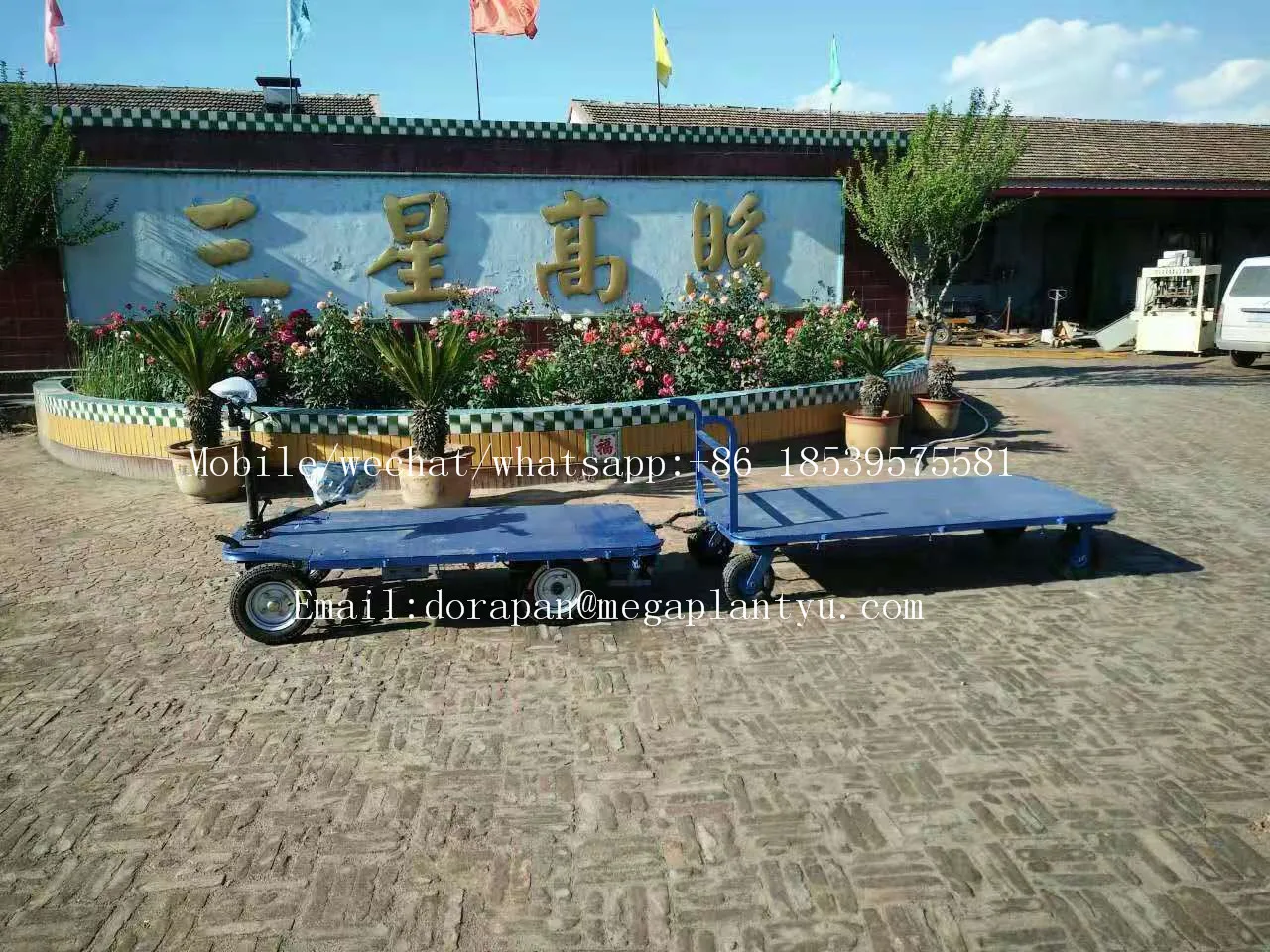 4 Wheel Platform Wagon Cart Beach Trolley Garden Electric Cart For 800