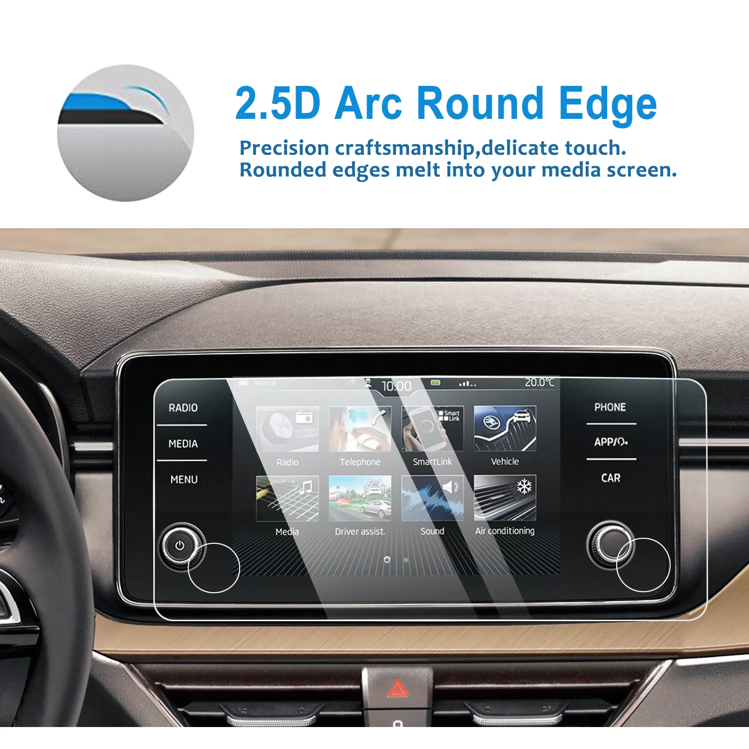 Tempered Glass Car Navigation Screen Protector LCD Touch Display Film for Volkswagen VW Polo 2020