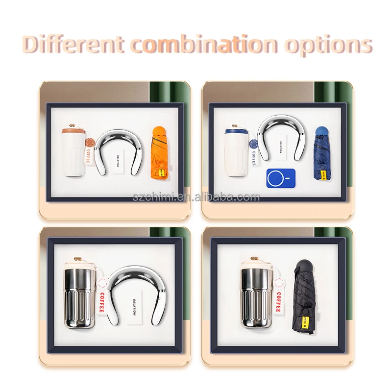 Temperature Display Vacuum Mug + Hand Fans Rechargeable Real Estate Promotional Products Gift Men's and Women's Sets Business