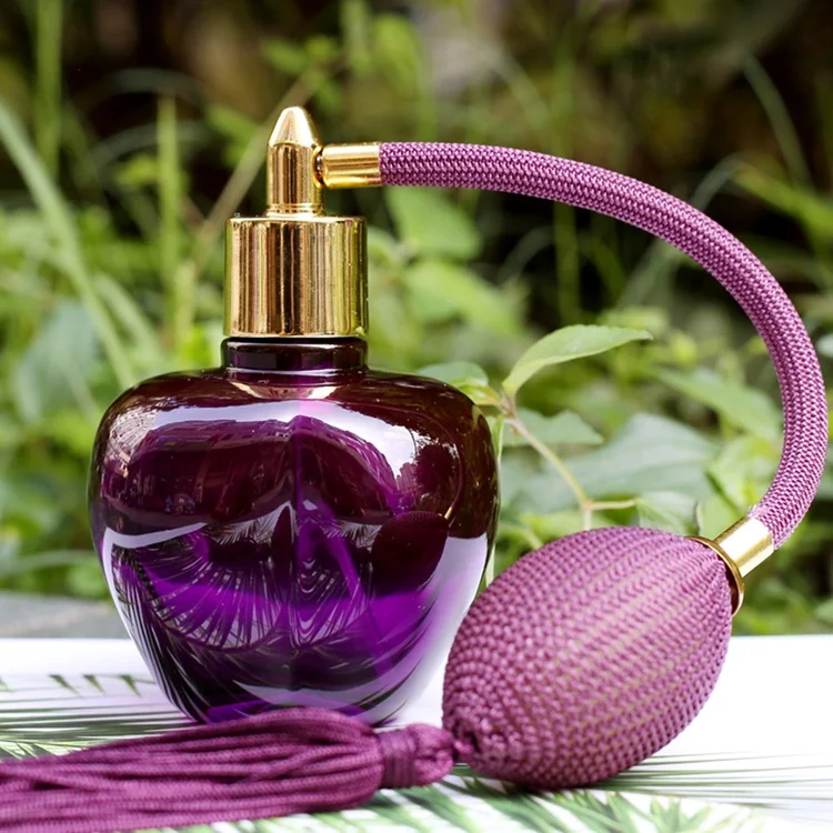100ml Retro Vintage for Apple Style Glass Perfume Bottle Refillable Empty  Airbag Atomizer Spray with Long Tube Tassel
