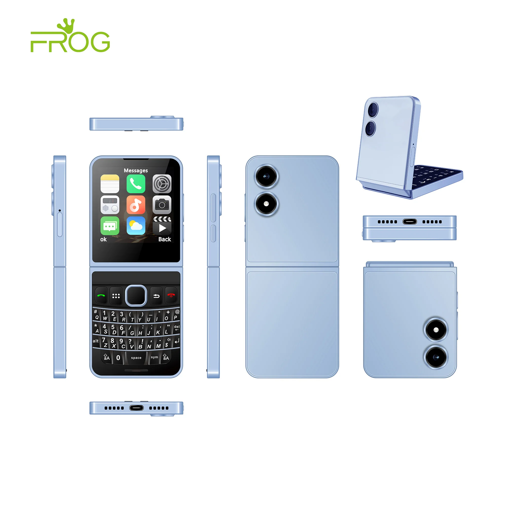 Chatgpt AI Foldable Phone UNISOC T07 128MB Mobile Phones