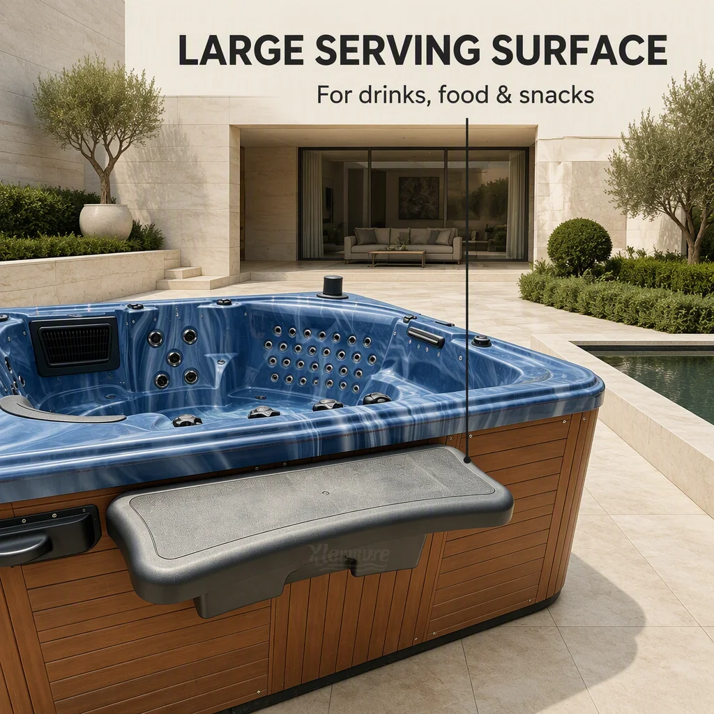 Outdoor Hot Tub Spa Table with Storage Drawer Bar Table for Drinks Food Snacks Spa Accessories OEM ODM Wholesale
