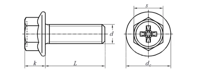 product customer favorite hex cross recessed screws serrated flange bolts metric m8 bolts cross recessed hexagon flange bolts-59