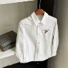 Chemise chiot blanc en lin-coton