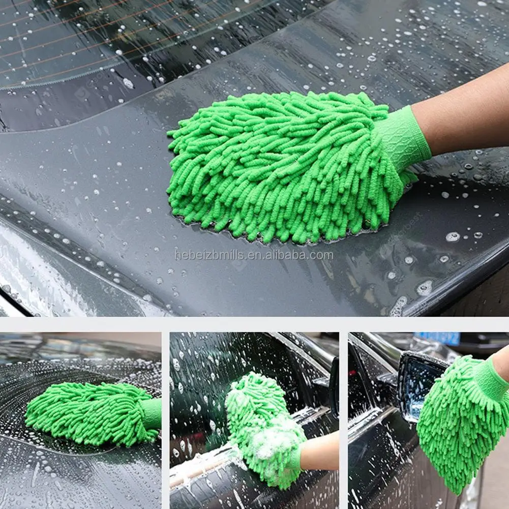 Aidea Car Wash Mitt Microfiber, Scratch & Lint Free, Premium Chenille  Microfiber Wash Mitt-Green