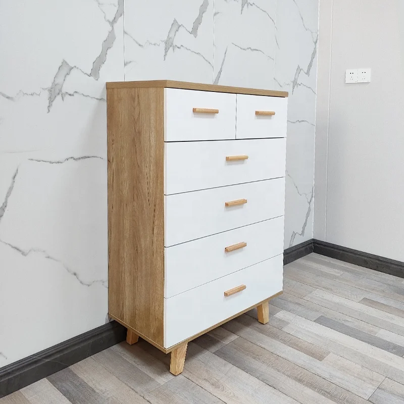 Деревянный шкаф с 6 ящиками комод выдвижными деревянный для хранения шкафы мебель