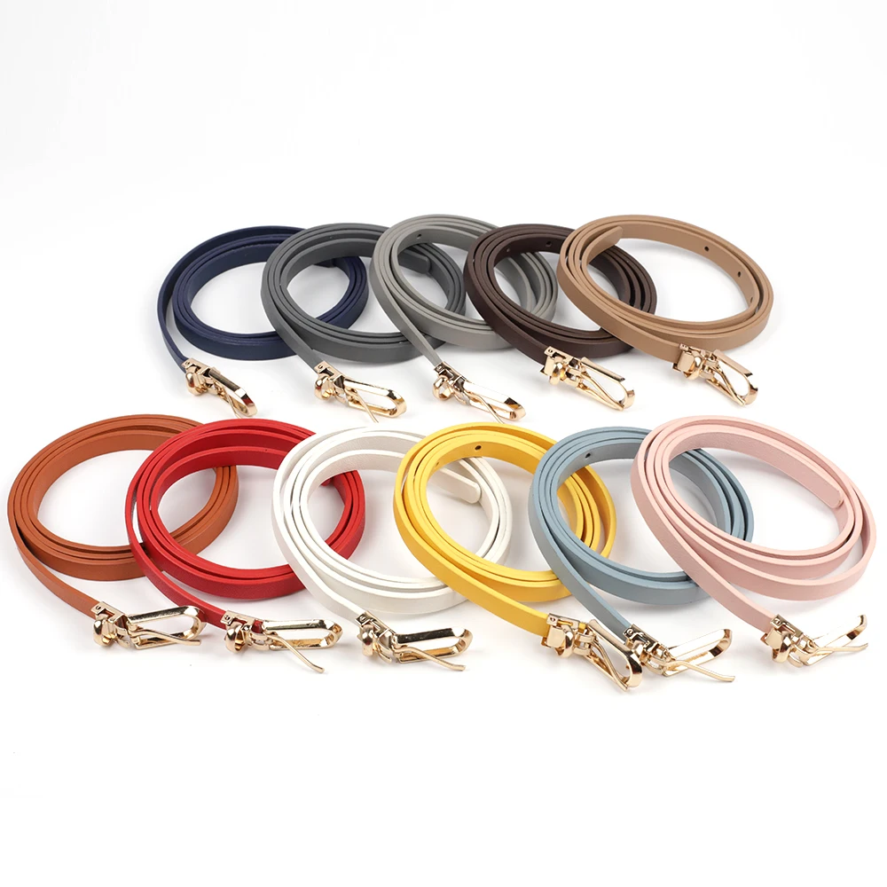 Ремень из искусственной кожи Женский, тонкий пояс карамельного цвета, регулируемый, для платьев