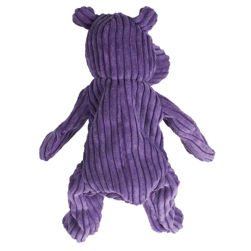 Soft plush dog chew toy fabric detail and stitching