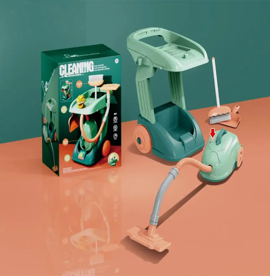 Прямая поставка, маленький помощник для уборки, Детские ролевые игрушки, чистящие принадлежности, розовый игровой набор с ведром для швабры и аксессуарами