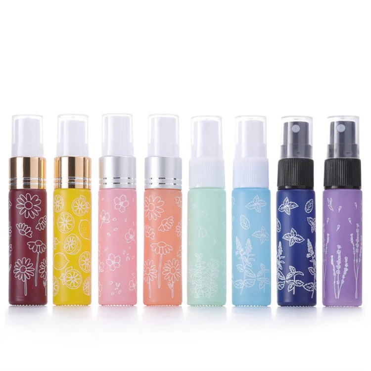 Wholesale Empty Round Pastel Color Refillable Fragrance Perfume Atomizer 10 ml Empty Glass Spray Bottle